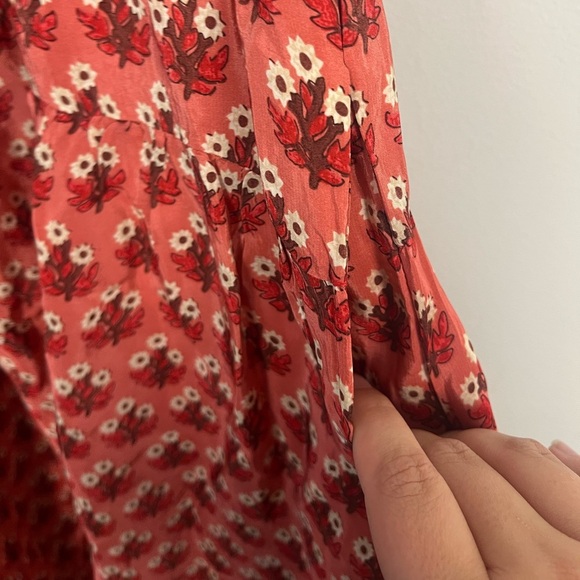 J Crew Ruffle Slip Floral Viscose Chiffon Midi Dress US Women's size large - Picture 3 of 6